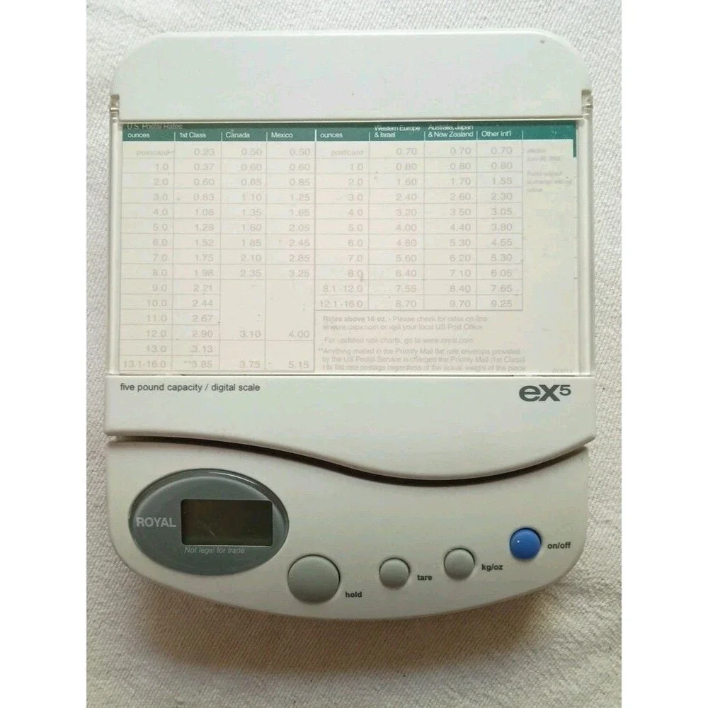 Digital Scale 5 lb Capacity Postal Mail Shipping Kitchen Food Royal EX5
